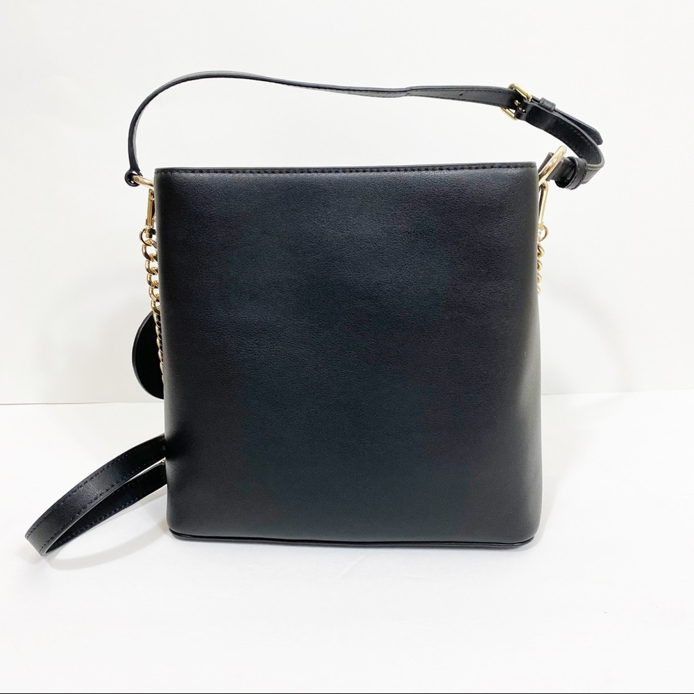 DKNY Dayna Leather Bucket Bag Black Shoulder Crossbody - Picture 10 of 13